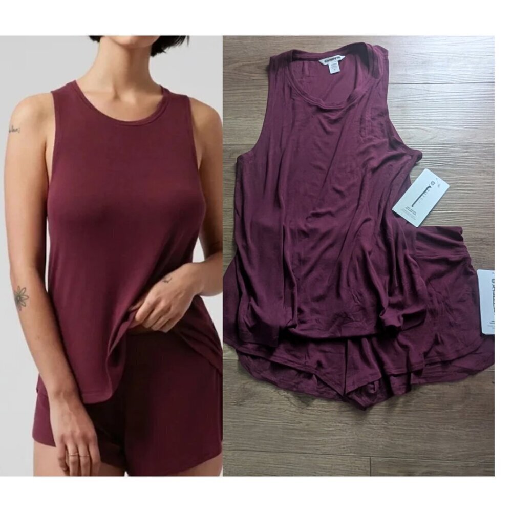 Athleta | Well Rested Rib Sleep Set In Deep Burgundy